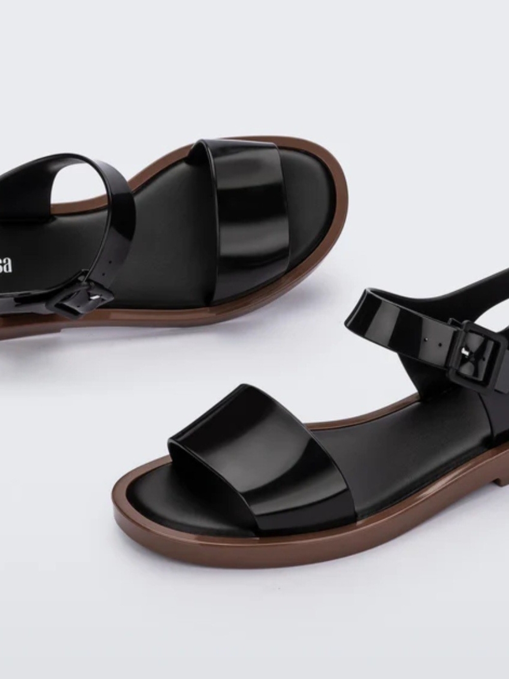Melissa Black Women's Patent Strap Sandals